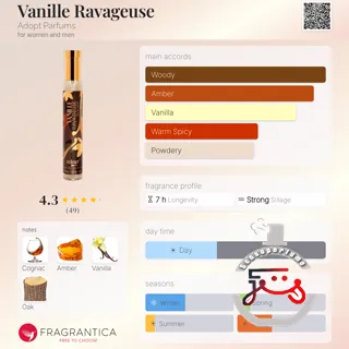 Vanille Ravageuse Adopt Parfums