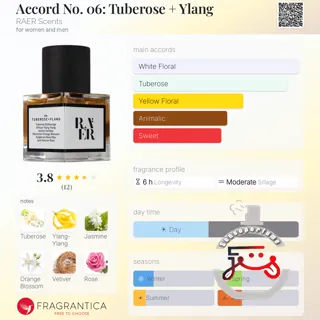 Accord No. 06: Tuberose + Ylang RAER Scents
