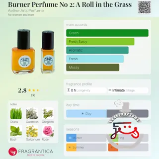Burner Perfume No 2: A Roll in the Grass Aether Arts Perfume