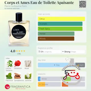 Corps et Ames Eau de Toilette Apaisante Pierre Guillaume Paris