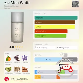 212 Men White Carolina Herrera