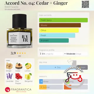 Accord No. 04: Cedar + Ginger RAER Scents