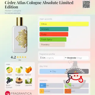 Cèdre Atlas Cologne Absolute Limited Edition Atelier Cologne
