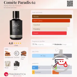 Comète Paradis 62 Parle Moi de Parfum