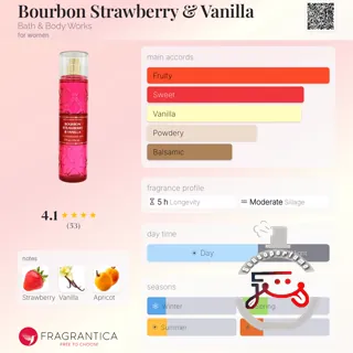 Bourbon Strawberry & Vanilla Bath & Body Works