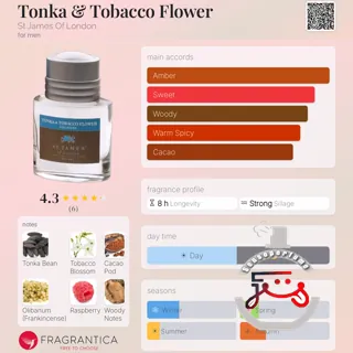 Tonka & Tobacco Flower St James Of London